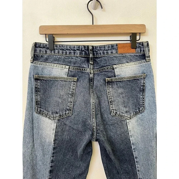 BDG Jessye Spliced Two Tone Distressed Button Fly Slim Straight Jeans 28 - Picture 11 of 15